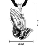 990 Pure Silver Praying Hands Pendant